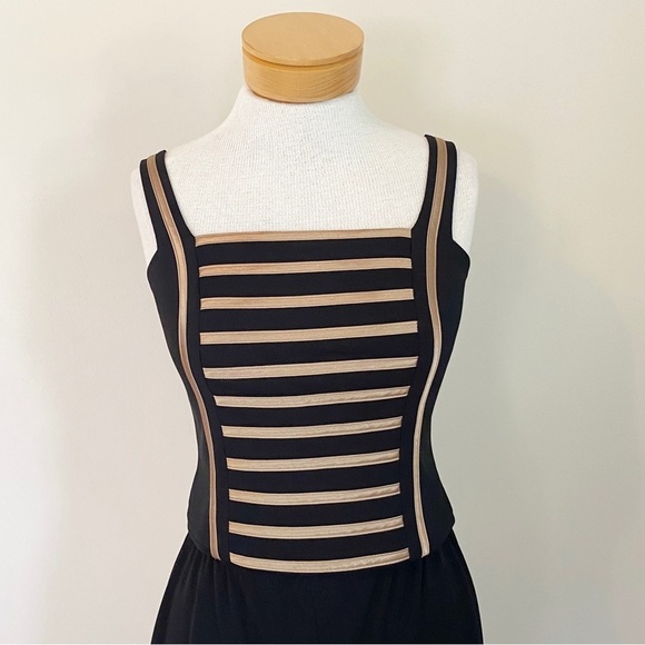 Joseph Ribkoff Couture Vintage Pant Set Camisole Duster Black Gold 8 - Picture 4 of 10